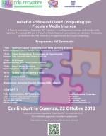 Calabria: Seminario su Cloud Computing per piccole e medie imprese a Cosenza
