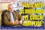 Il Lametino 182, procuratore Borrelli: In 4 mesi eliminiamo le cosche lametine