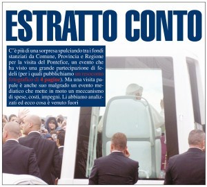 Il Lametino 176: Estratto Conto, ecco quanto è costata realmente la visita del Papa