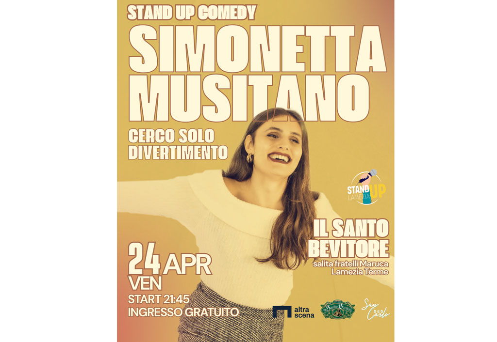 Nuovo appuntamento della stand up Lamezia con Simonetta Musitano il 24 aprile