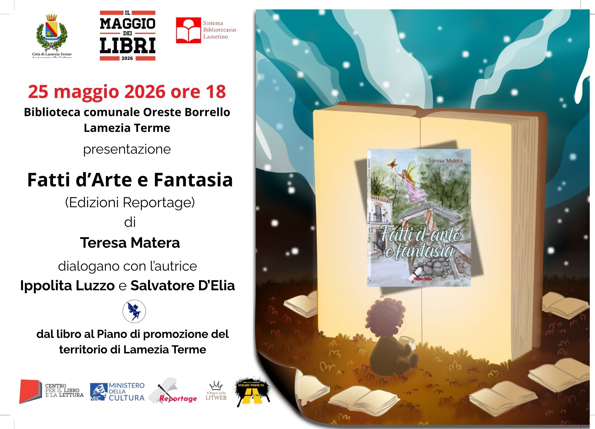 Lamezia, il 25 maggio presentazione del libro “Fatti d’Arte e Fantasia” di Teresa Matera