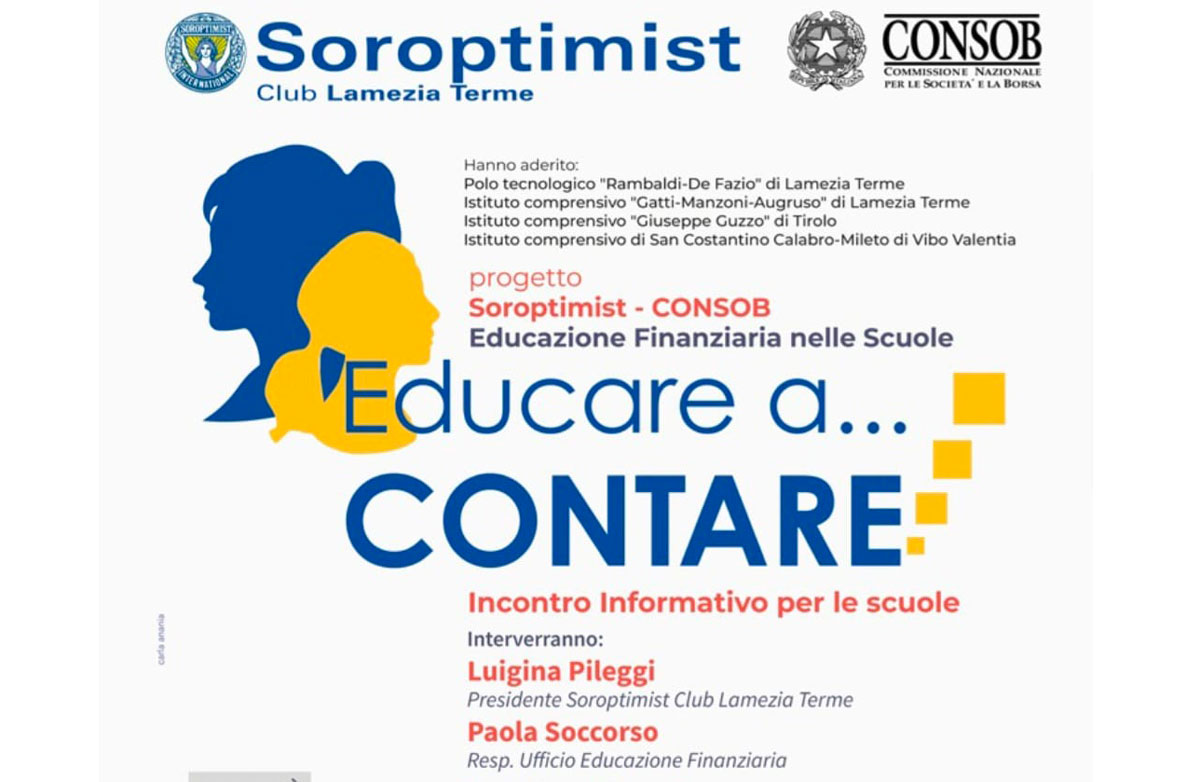 Lamezia, Soroptimist e Consob lanciano il progetto “Educare 