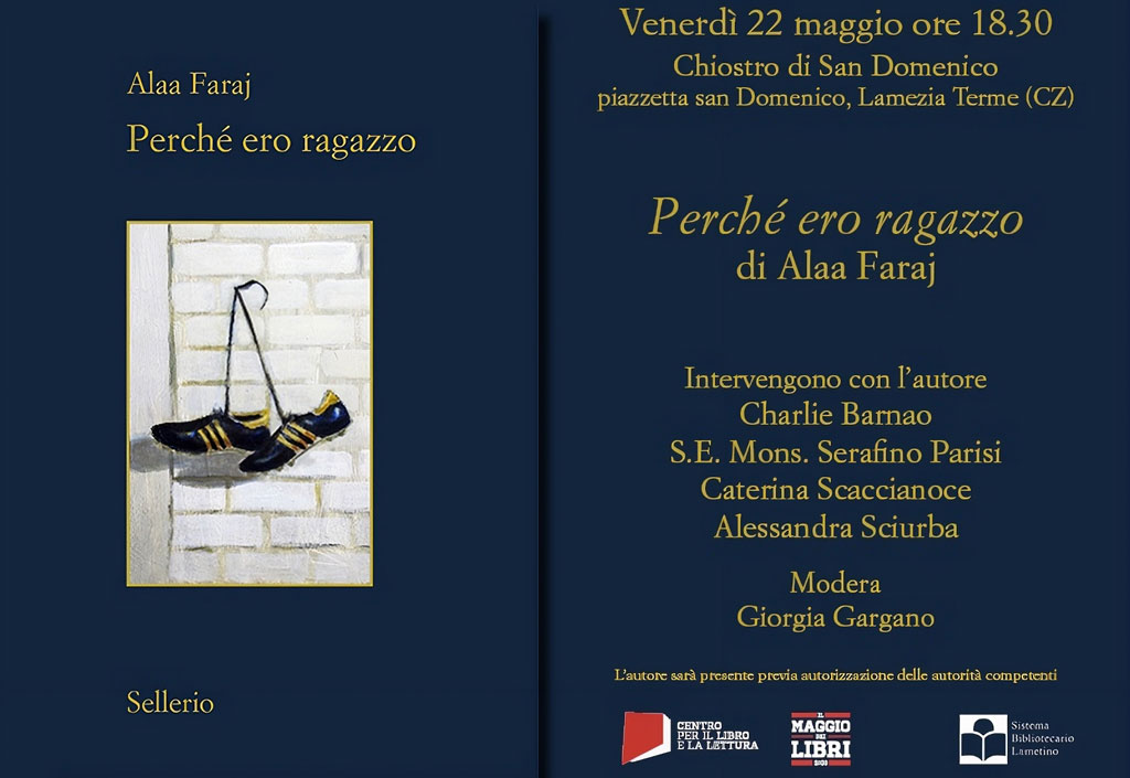 Lamezia, il 22 maggio presentazione del libro “Perché ero ragazzo” di Alaa Faraj