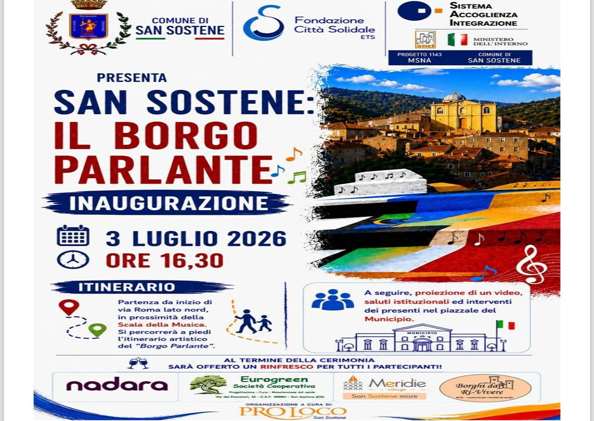 San Sostene inaugura “Il Borgo Parlante”: un itinerario arti