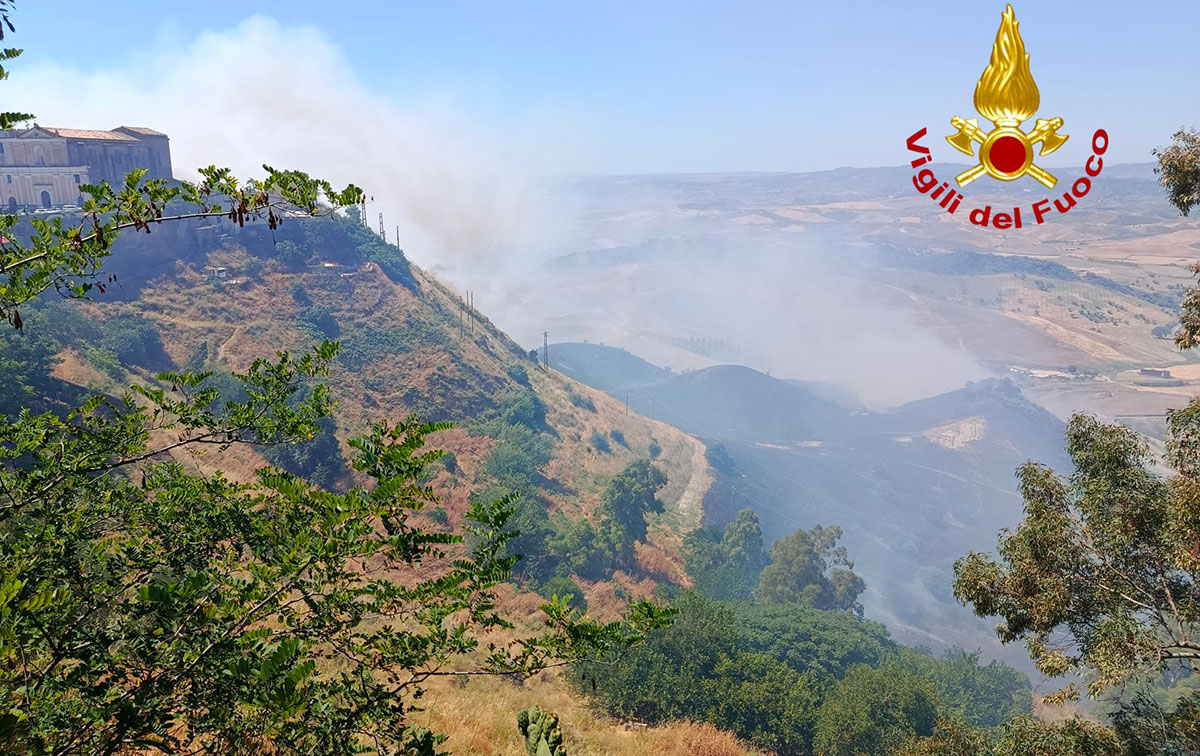 Incendio di sterpaglie minaccia alcune case ad Altomonte nel Cosentino