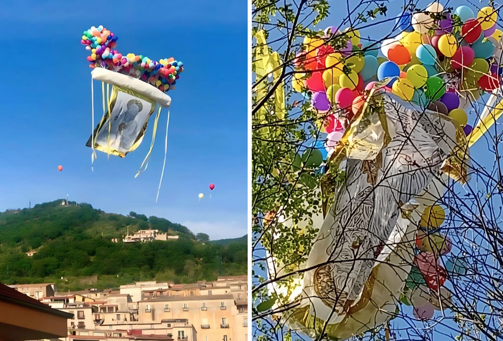 Stendardo di San Francesco vola da Paola e “atterra” a Soveria Mannelli tra lo stupore dei fedeli