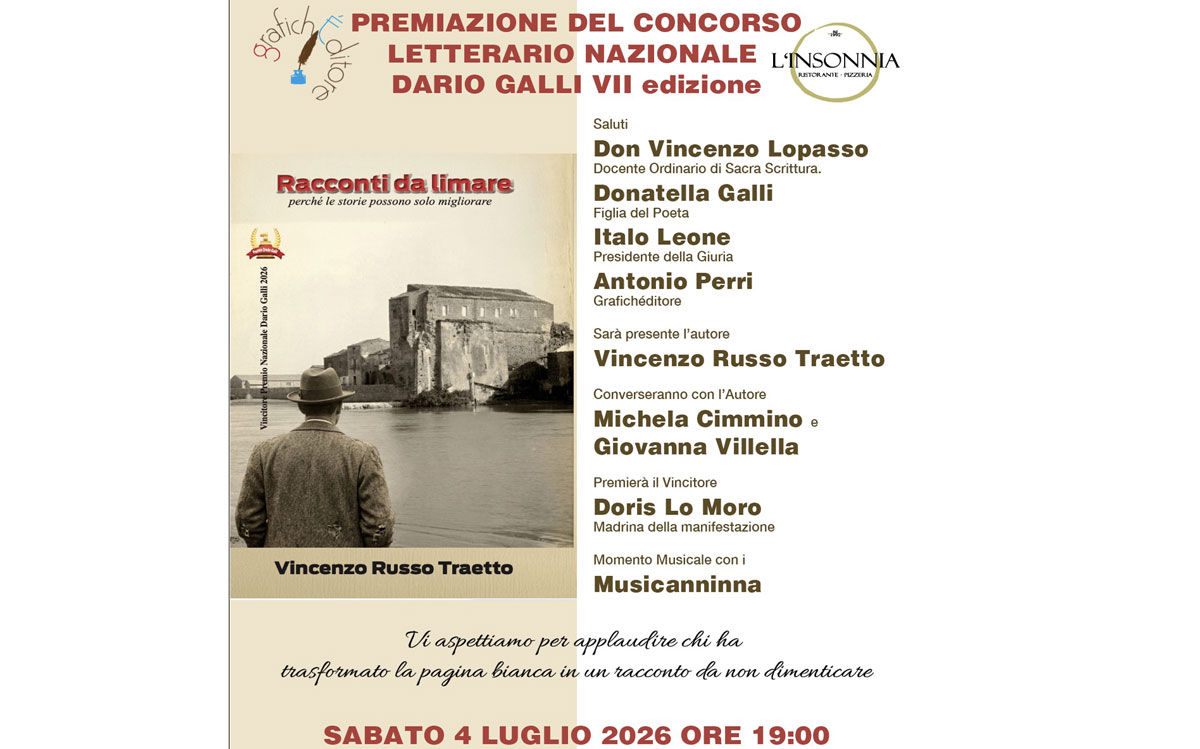 Lamezia, premio nazionale “Dario Galli”: trionfa Vincenzo Ru