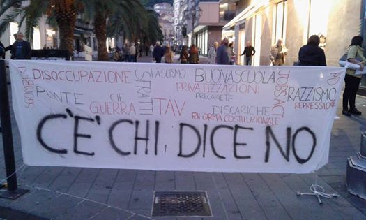 Presidio AltraLamezia e CasaRossa40 per il No sociale al referendum costituzionale su corso Nicotera