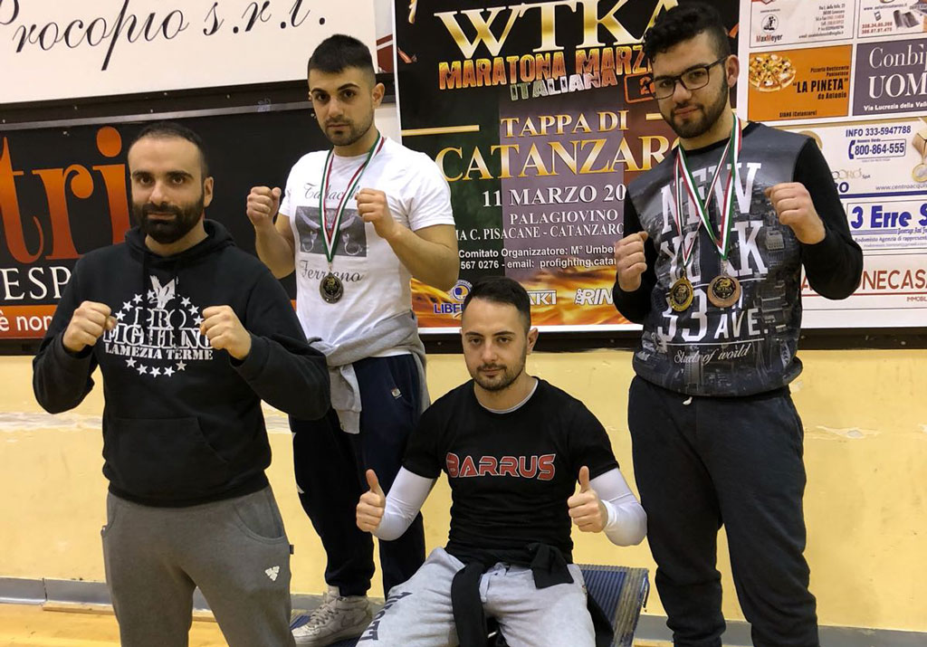 Il team Pro Fighting Lamezia sul podio della seconda tappa Maratona Marziale sud Italia 2018