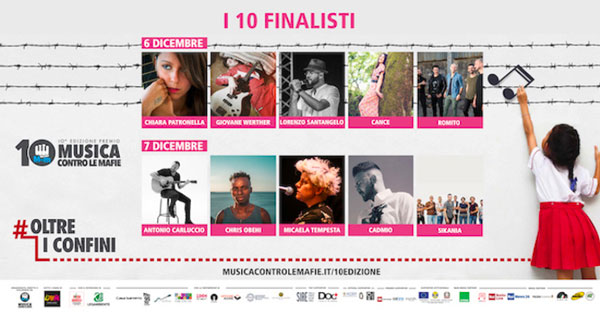 Musica contro le mafie, selezionati 10 finalisti in gara a dicembre a Cosenza