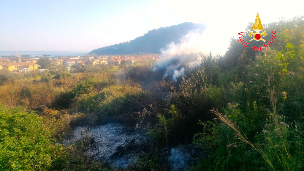 Ricominciano gli incendi: roghi anche lungo la SS18 nel lametino, diversi gli interventi dei vigili del fuoco