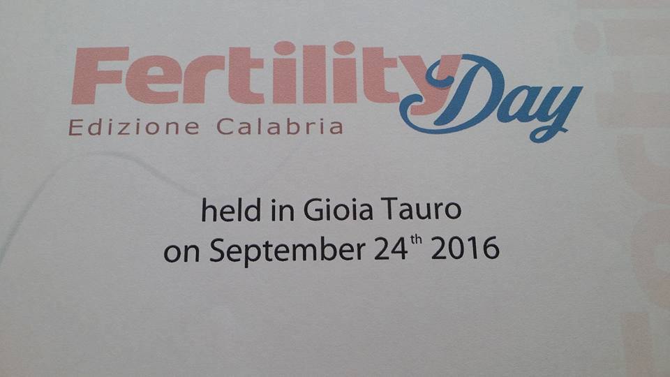 Edizione calabrese "Fertility day" a Gioia Tauro