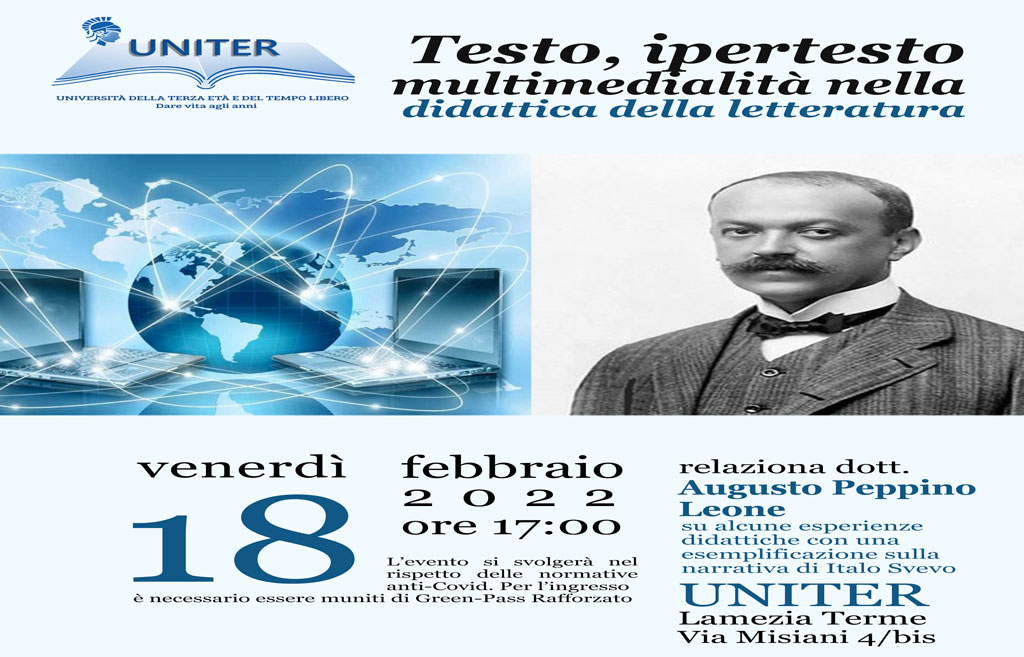 Lamezia, "Multimedialità nella didattica della letteratura": il professore Augusto Leone all'Uniter