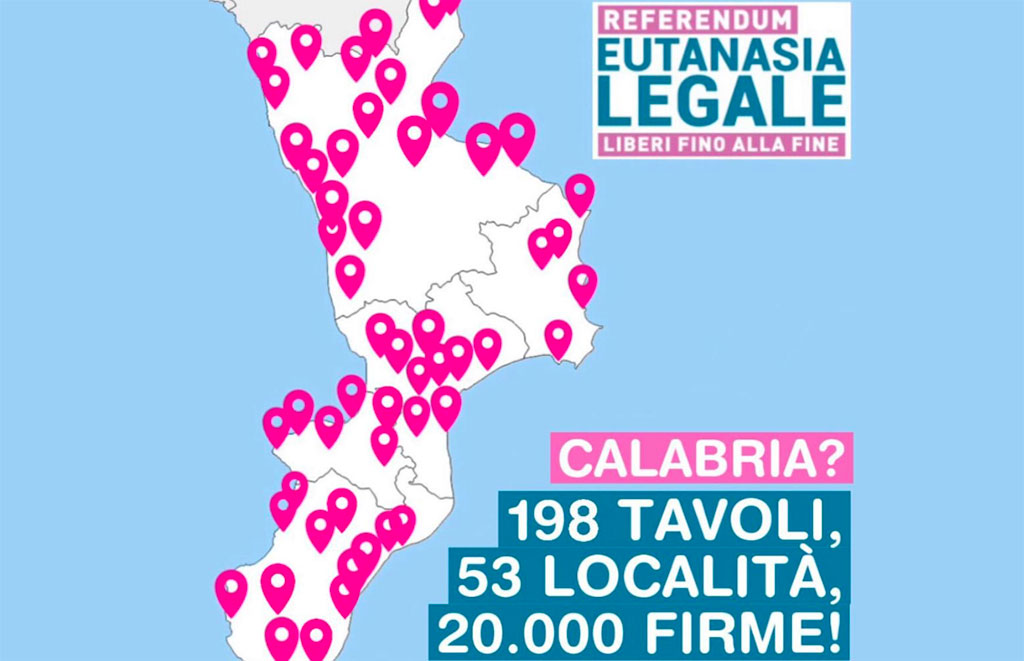 Referendum Eutanasia, in Calabria oltre 20mila firme 