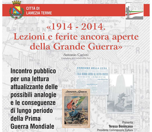 Lamezia: Il 4 novembre incontro con giornalista Carioti al teatro Umberto  
