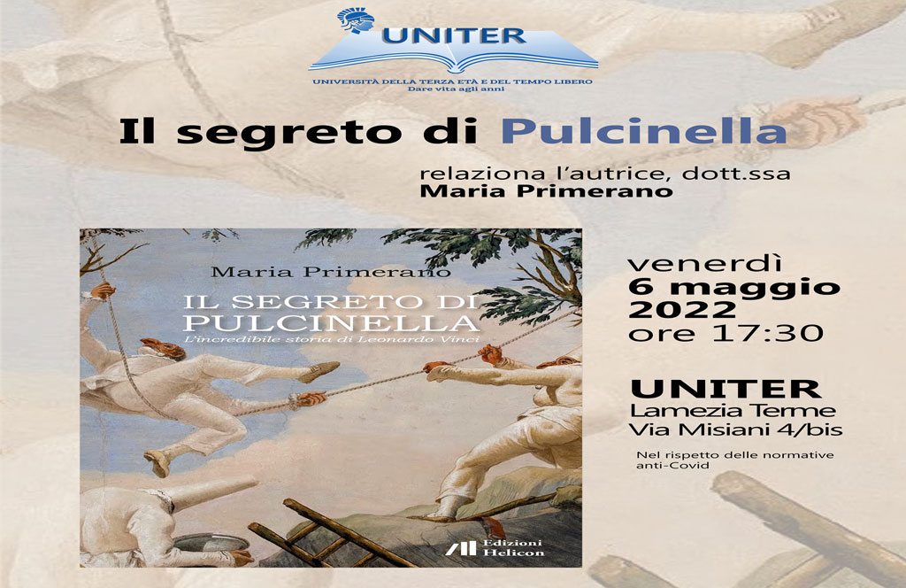 Lamezia, "Il segreto di Pulcinella. Il libro di Maria Primerano" venerdì all'Uniter