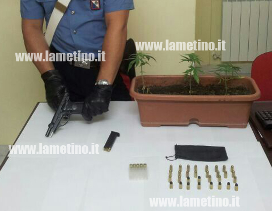 Calabria: Nascondeva pistola e 4 piantine di cannabis, 42enne arrestato