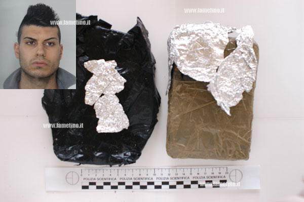 Calabria: Arrestato 23enne con mezzo kg di eroina a Catanzaro