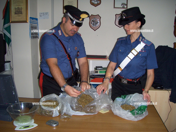 Calabria: Deteneva 850 grammi di marijuana, arrestato 31enne