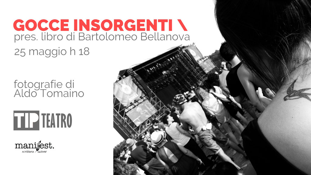 Lamezia, "Gocce Insorgenti" del bolognese Bellanova e inaugurazione mostra fotografica di Aldo Tomaino "Incroci" al TIP Teatro