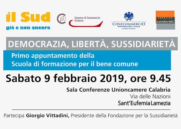Lamezia, dal 9 febbraio apre in Calabria la "Scuola di Formazione per il bene comune"
