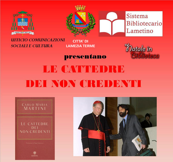 Lamezia: “Le Cattedre dei non credenti” di Carlo Martini a Palazzo Nicotera