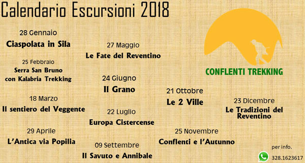 L’associazione Conflenti Trekking presenta il calendario delle escursioni 2018