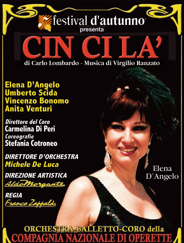 Calabria: Operetta "Cin Ci Là" concluderà sabato 9 novembre il Festival d'autunno