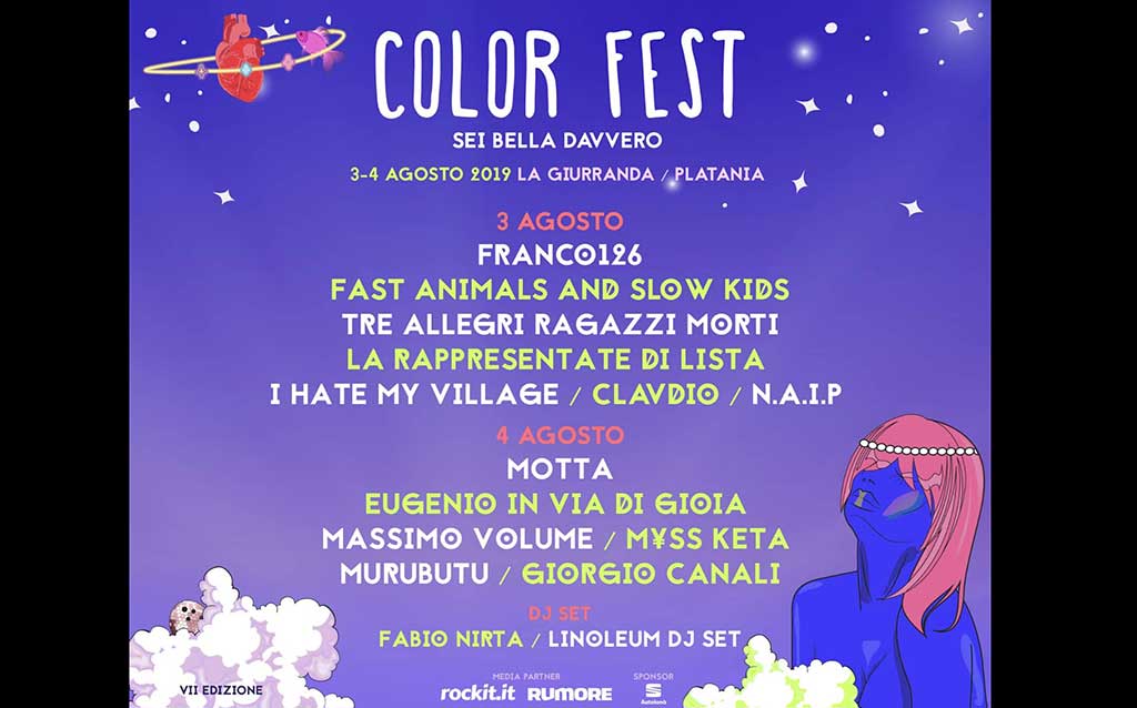 Ritorna il "Color Fest" a Platania, annunciata la line-up completa