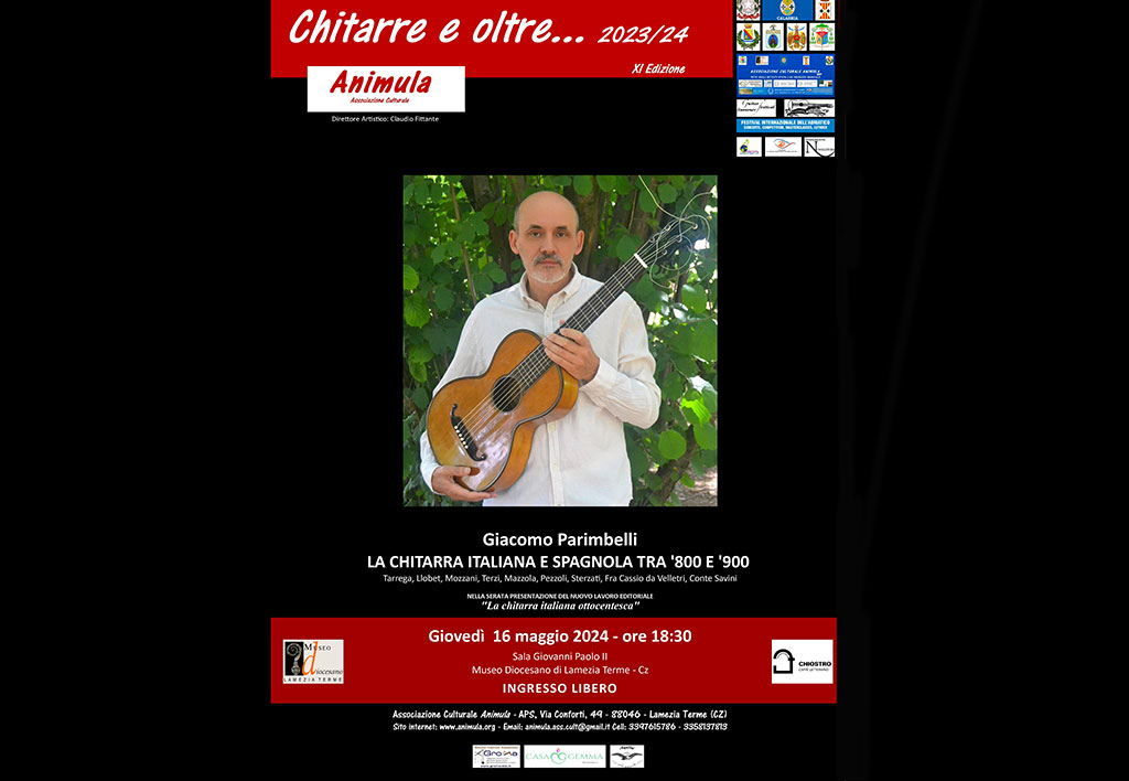 Lamezia, doppio appuntamento con il chitarrista Giacomo Parimbelli: il 16 e 17 maggio