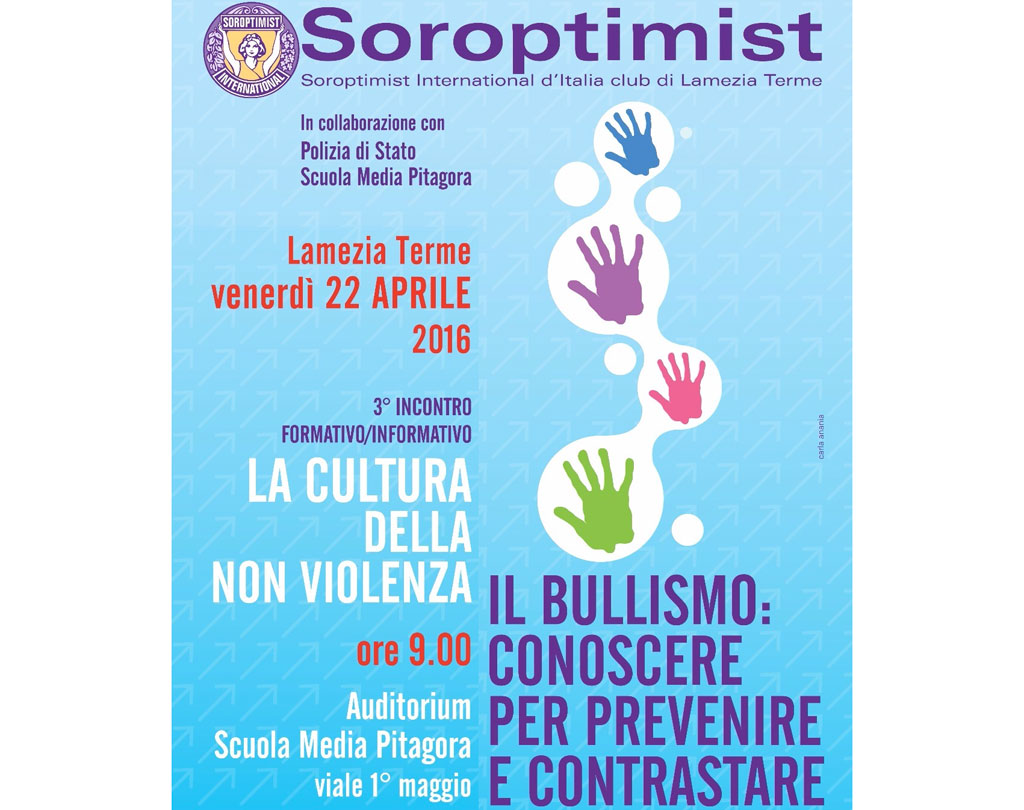 Lamezia, il 22 aprile Soroptimist organizza giornata formazione su “cultura non violenza”