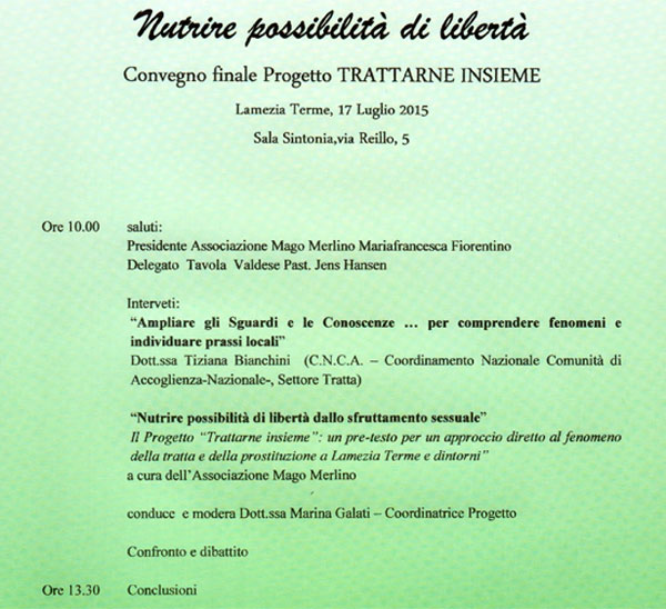 Lamezia: convegno “Nutrire possibilità di speranza” il 17 luglio in via Reillo