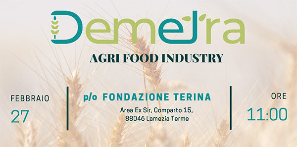 Lamezia, “Progetto Demetra – Agri Food Industry” il 27 incontro alla Fondazione Terina
