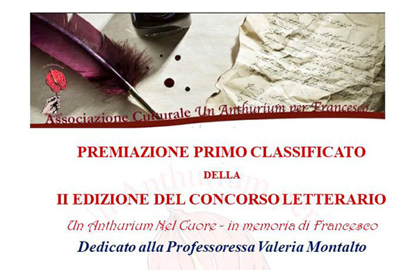 Lamezia, il 29 maggio premiazione per il concorso letterario “Un Anthurium nel cuore – in memoria di Francesco”