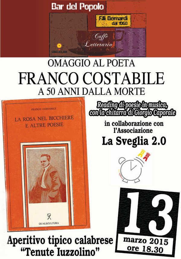 Lamezia: il 13 marzo omaggio al poeta Franco Costabile al Caffè Letterario