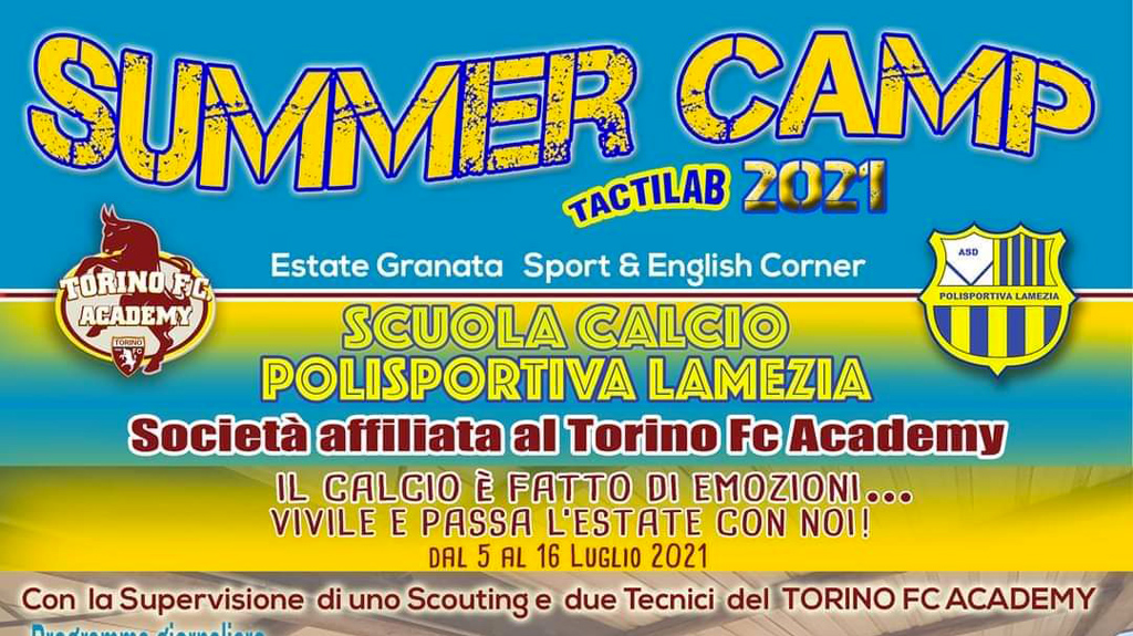Lamezia, a luglio il Summer Camp Tactilab "Estate granata sport & English corner"