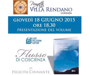 Presentazione volume “Flusso di coscienza” il 18 giugno a Villa Rendano