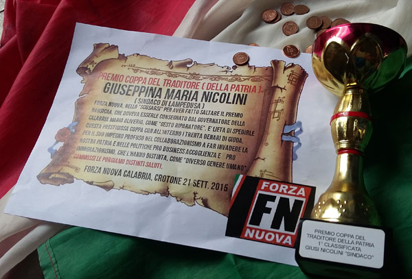 Annullamento premio accoglienza Nausicaa: Forza nuova invia pacco a sindaco Lampedusa
