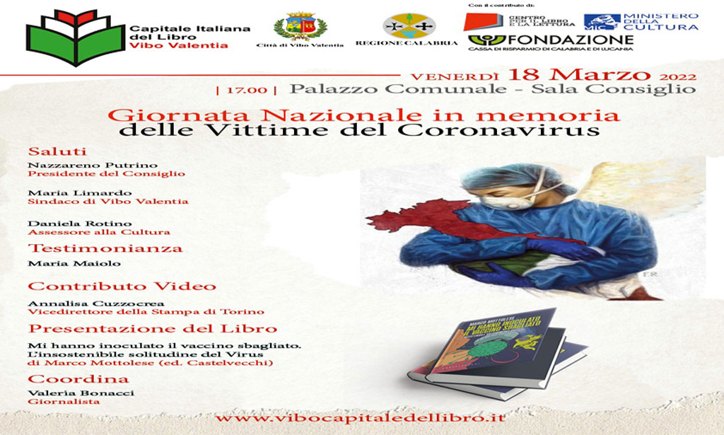 Giornata nazionale in memoria delle vittime del Covid, a Vibo presentazione libro di Marco Mottolese