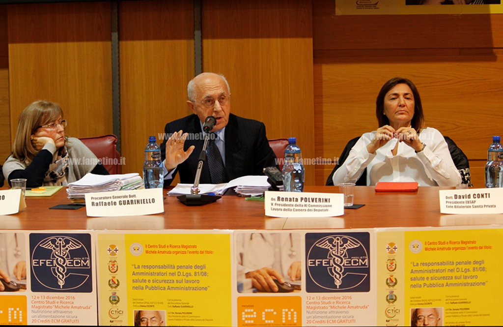 Lamezia: convegno del centro studi “Amatruda”, procuratore Guariniello parla di sicurezza sul lavoro 