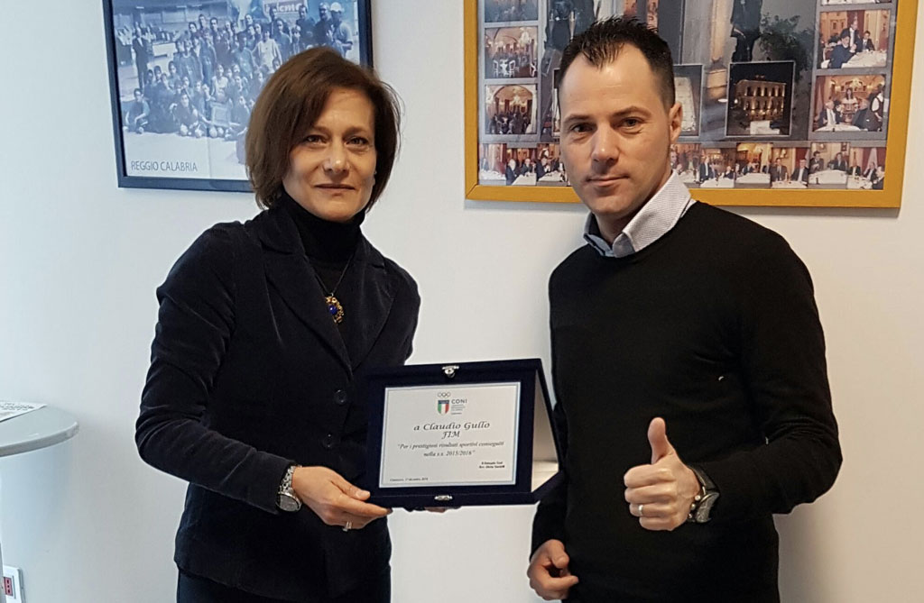 Il pilota lametino Claudio Gullo premiato dal Coni  