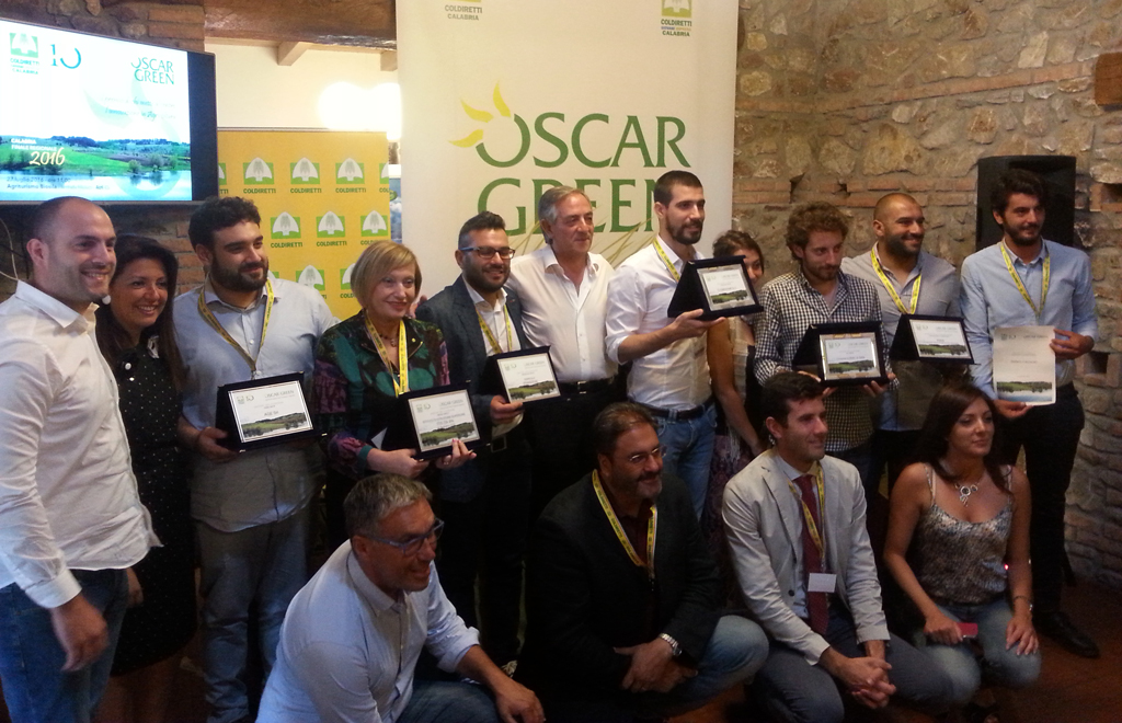 Coldiretti, assegnati Oscar Green 2016 per aziende innovative, premiata anche azienda di Lamezia 