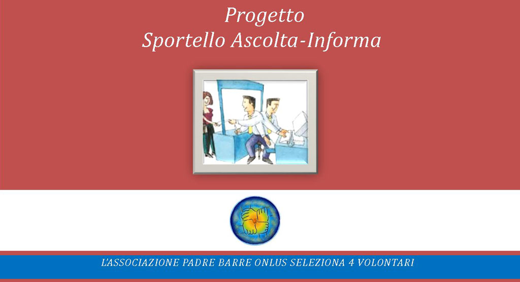Lamezia, associazione Padre Barrè apre selezione di 4 volontari per progetto servizio civile "Sportello Ascolta-Informa"