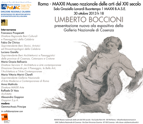 Calabria: Le opere grafiche di Boccioni della Galleria Nazionale di Cosenza al MAXXI di Roma