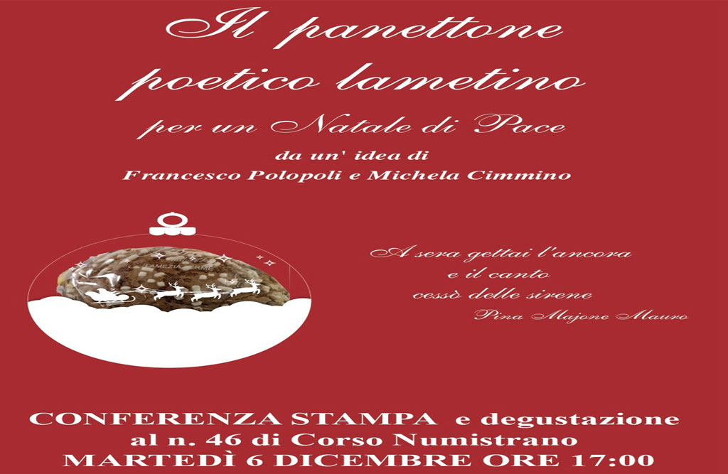 Il 6 dicembre presentazione de “Il panettone poetico lametino per un Natale di pace”