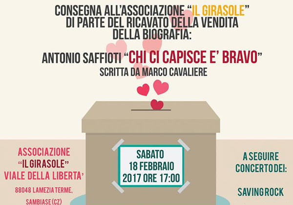 Lamezia, il 18 febbraio consegna di parte del ricavato di “Chi ci capisce è bravo” ad associazione “Il Girasole”
