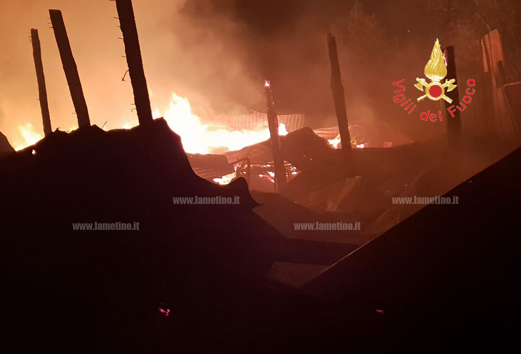 Incendio distrugge capannone a Sersale, morti alcuni animali