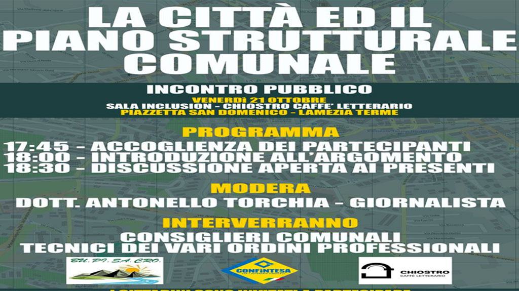 Lamezia, “La città e il Piano Strutturale Comunale”: incontro al Chiostro San Domenico