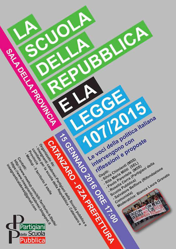 La scuola della Repubblica, il 15 convegno a Catanzaro