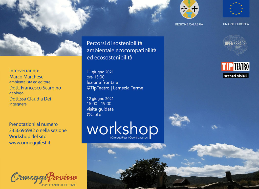 Lamezia, workshop su progetti di sostenibilità ambientale al Teatro Tip l’11 giugno
